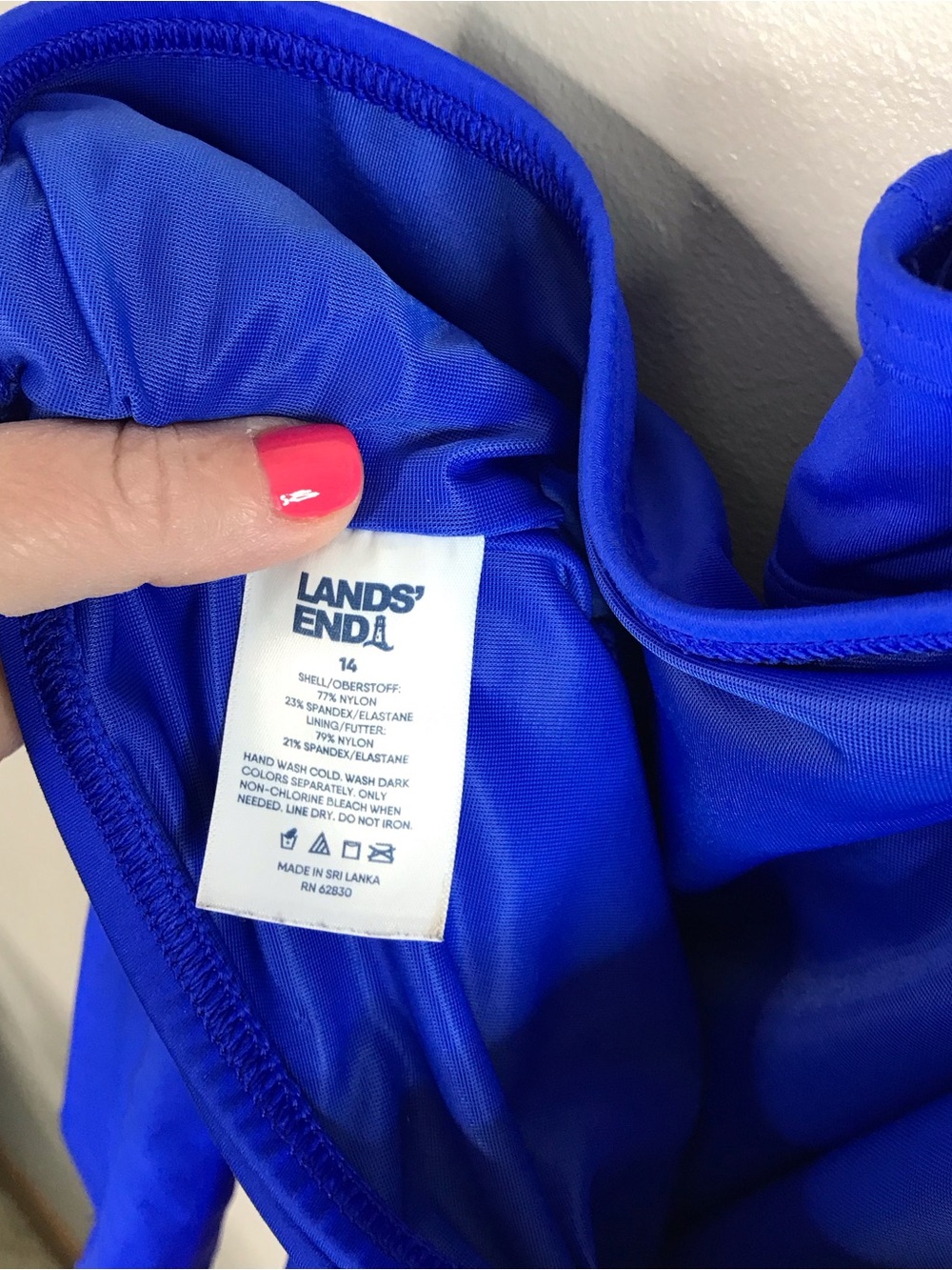 Lands' End Royal Blue Swim Skirt Size 14 - Picture 4 of 5
